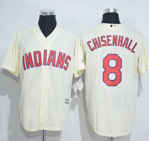 Indians #8 Lonnie Chisenhall Cream New Cool Base Stitched MLB Jersey
